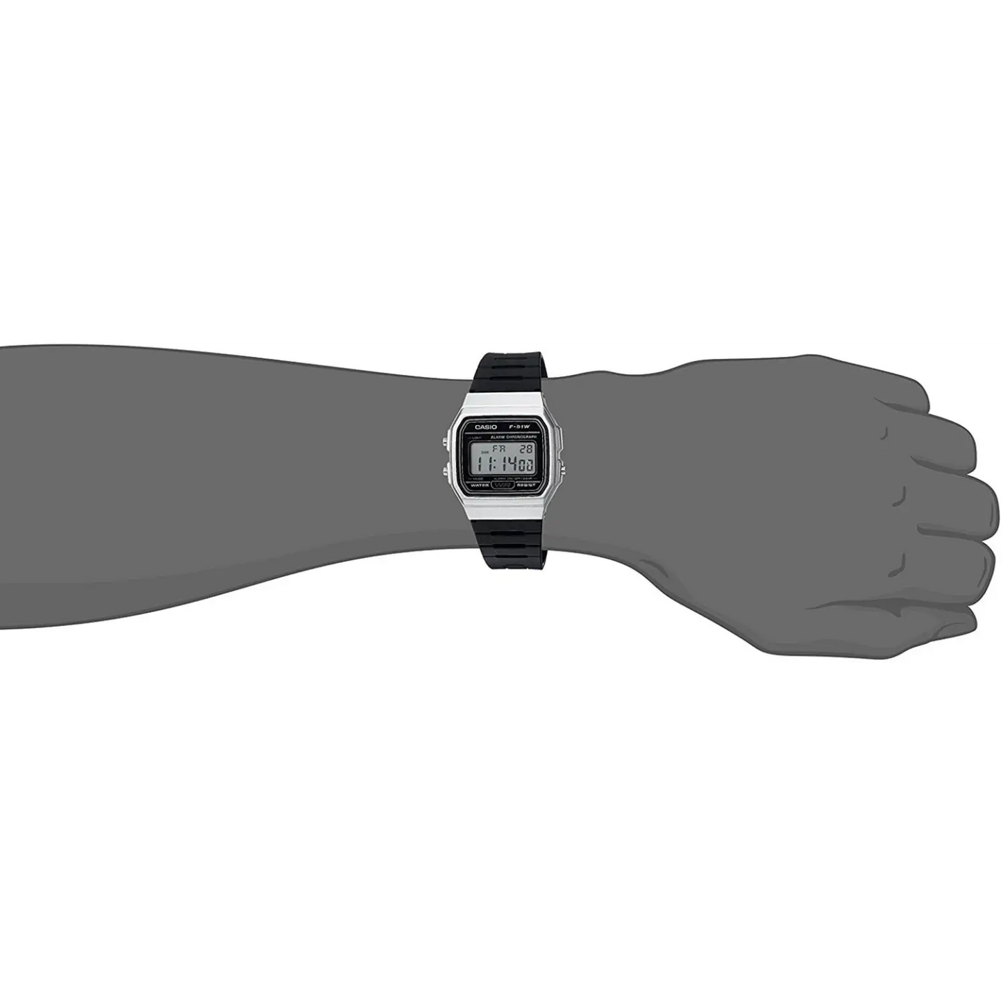 Casio Men’s Digital Quartz Stopwatch Stainless Steel Black