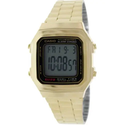 CASIO MENS DUAL TIME ILLUMINATOR-GOLD TONE WATCH A178WGA-1A