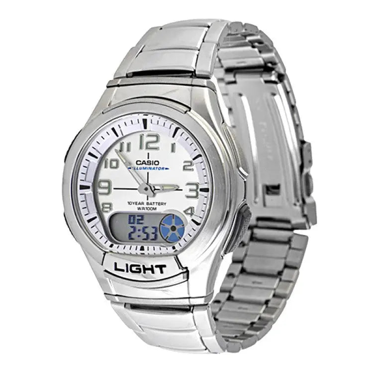 Casio Men’s General Analog 10-Year Battery Stainless Steel