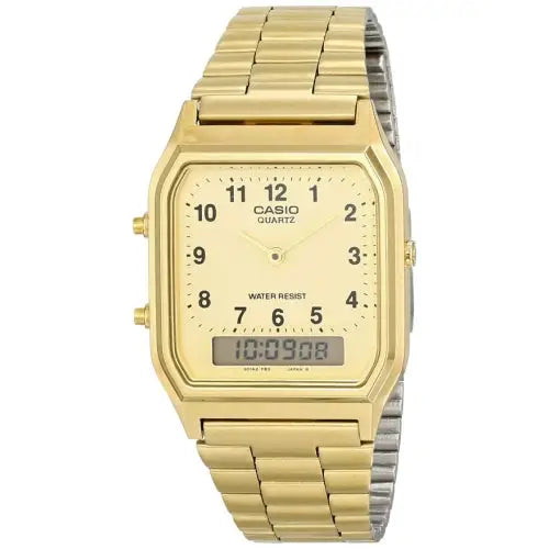 CASIO MEN’S GOLD TONE ANALOG DIGITAL DRESSY WATCH AQ230GA-9B