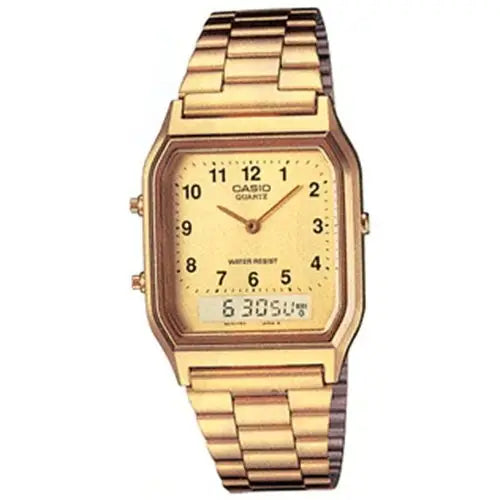 CASIO MEN’S GOLD TONE ANALOG DIGITAL DRESSY WATCH AQ230GA-9B