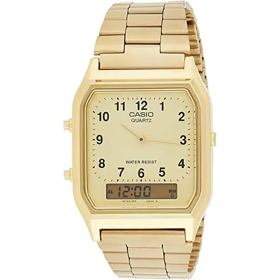 men's aq230ga-9d gold metal quartz dress watch Amazon.com: Casio Men's AQ-230GA-9D Gold Analog & Digital with Index Watch : Casio: Clothing, Shoes & Jewelry