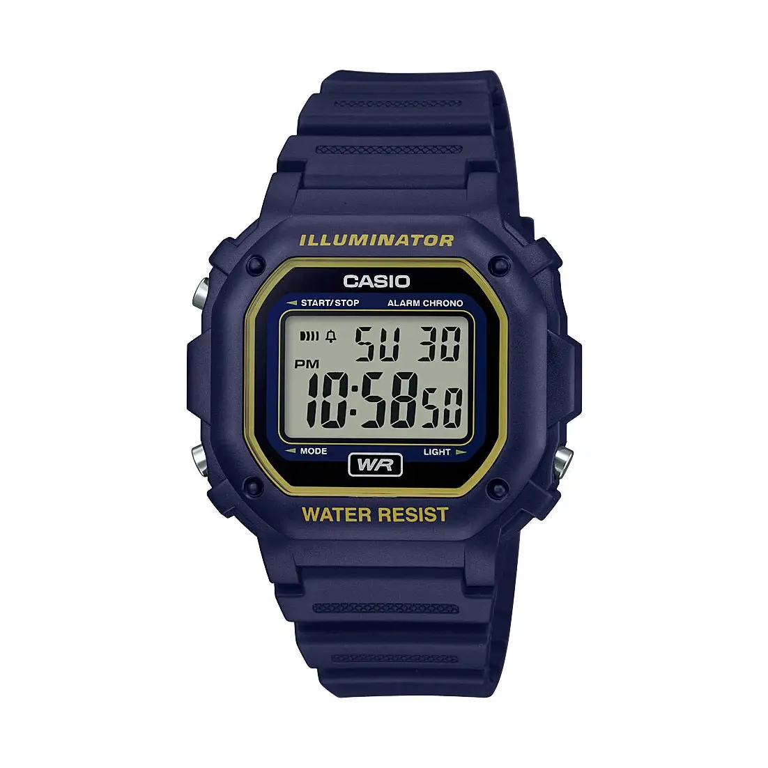 Casio Men s Illuminator Digital Stopwatch Blue Resin Watch F108WH