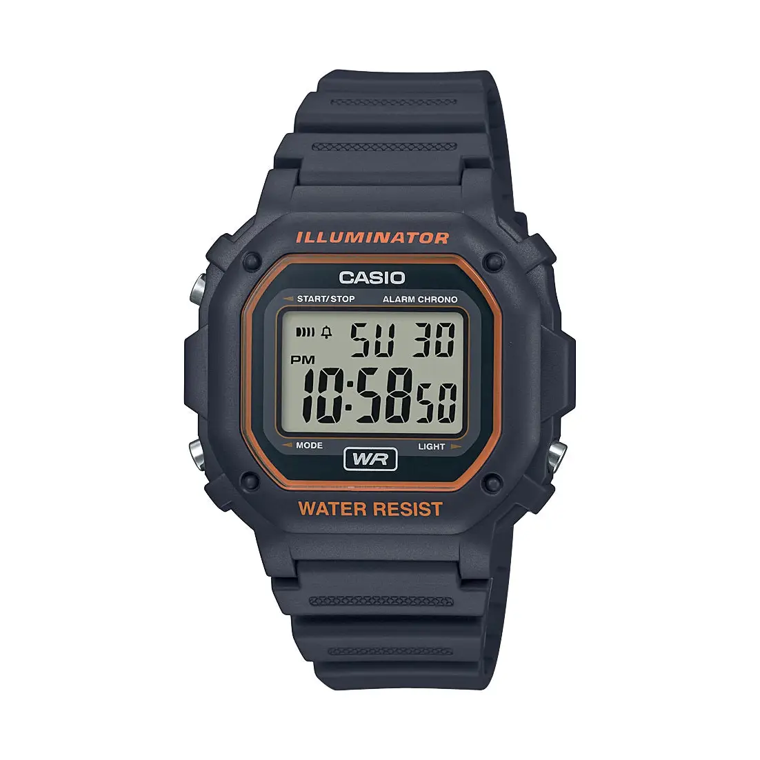 Casio Men’s Illuminator Digital Stopwatch Grey Resin Watch