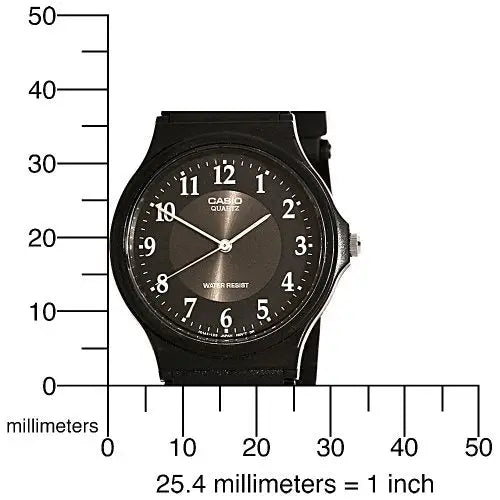 Casio Men’s MQ24-1B3 Analog Black Rubber Strap Watch -