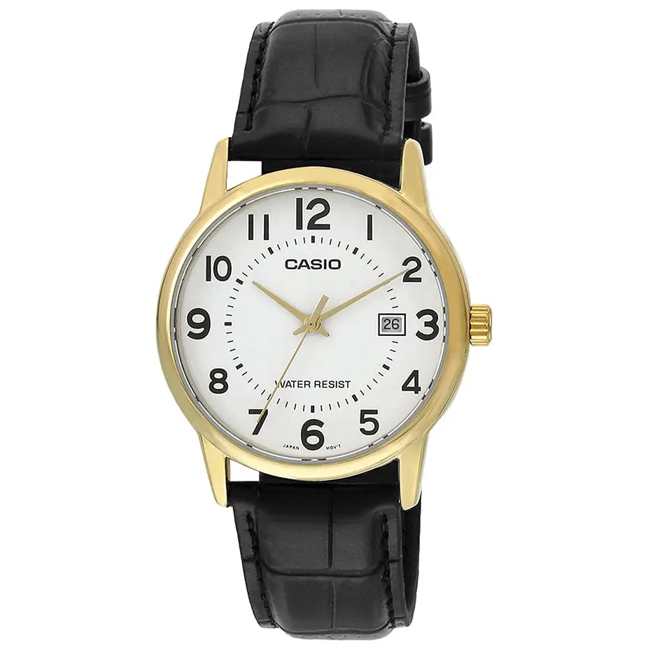 Casio Men’s Quartz Black Leather Strap Wristwatch