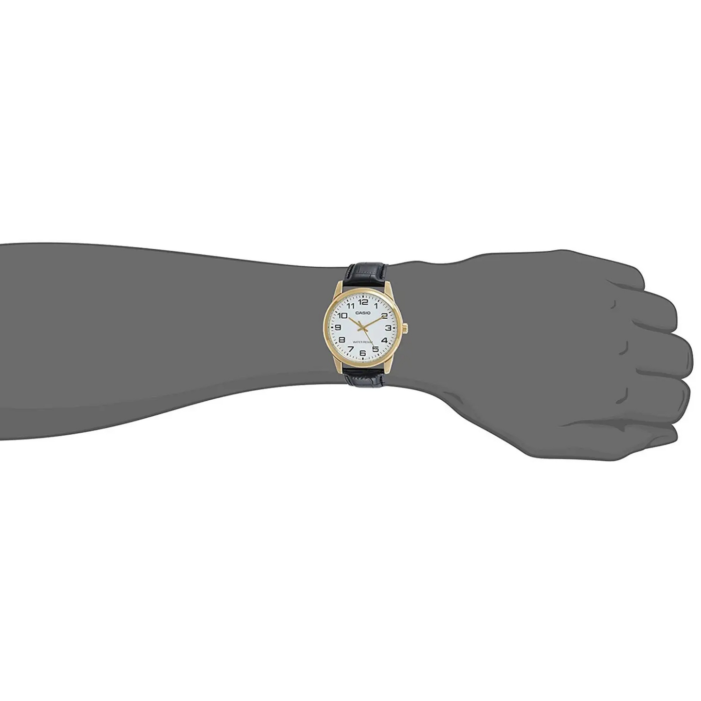 Casio Men’s Quartz Gold Tone Stainless Steel Black Leather