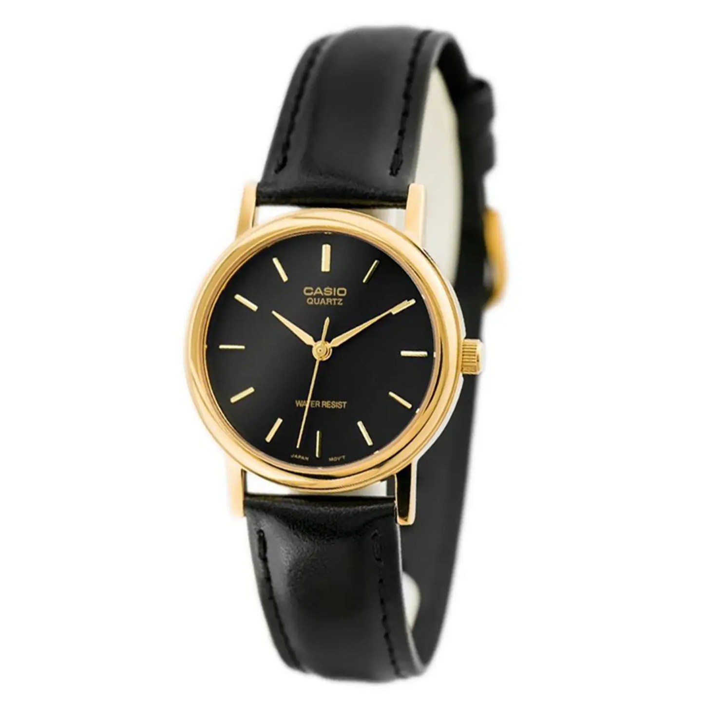 Casio Men’s Quartz Gold Tone Stainless Steel/Black Leather