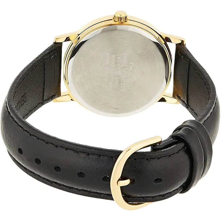 Casio Men’s Quartz Gold Tone Stainless Steel/Black Leather