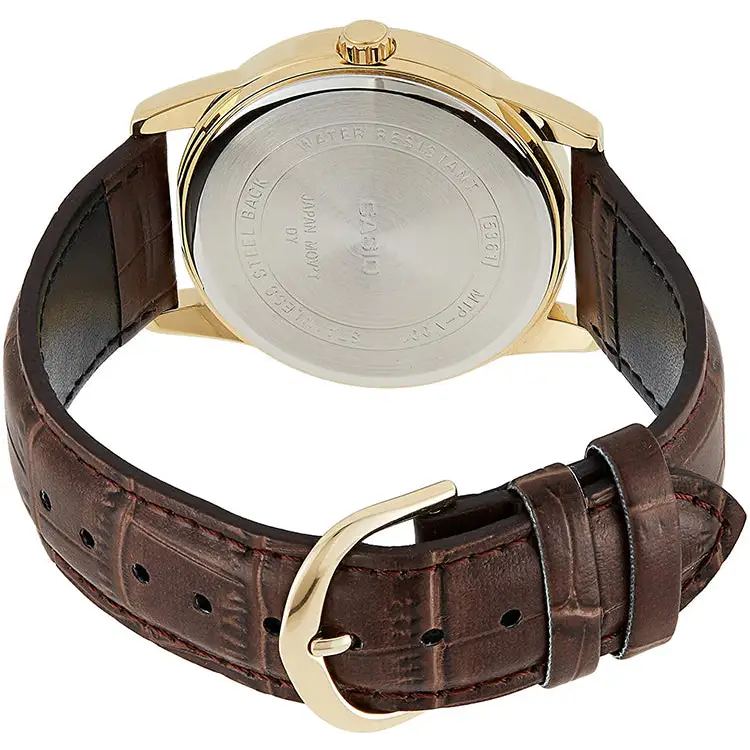 Casio Men’s Quartz Stainless Steel Brown Leather Watch