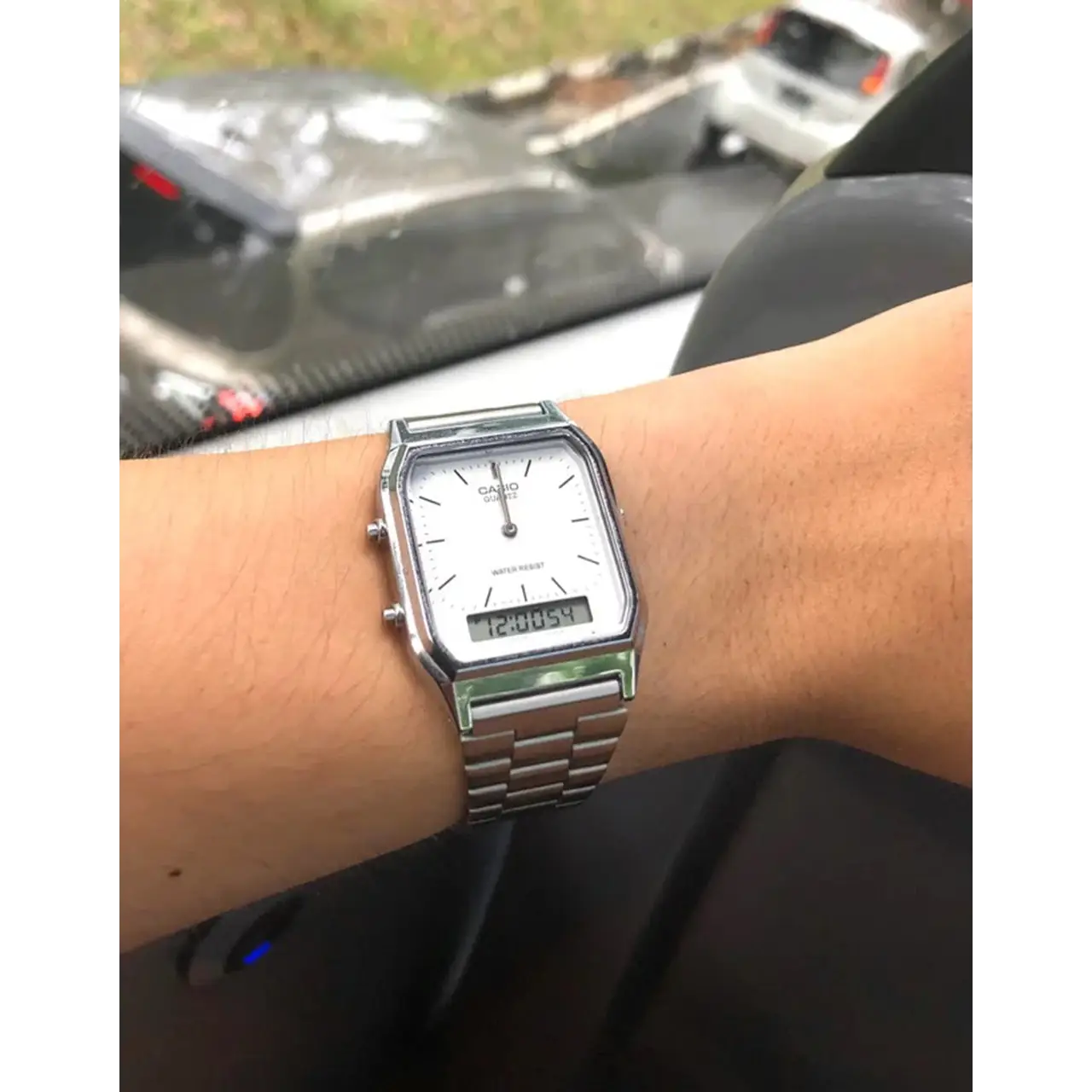 Casio Men’s Vintage Ana-Digi Quartz Dual Time Stainless