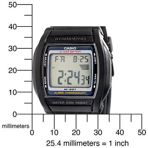 Casio Men’s W201-1AV Alarm Chronograph Watch - Watches