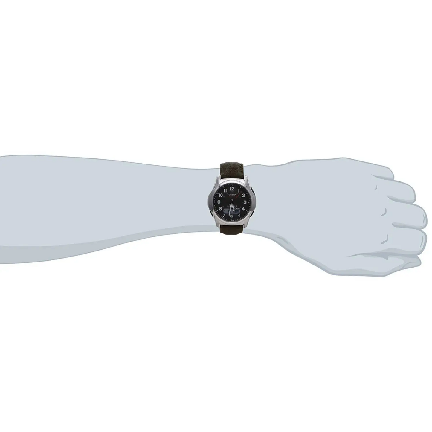 Casio Men’s Wave Ceptor Ana-Digi Solar Stainless Steel/Nylon