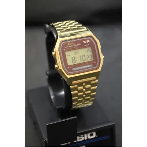 Casio Unisex Retro Digital Quartz Gold Tone Stainless Steel
