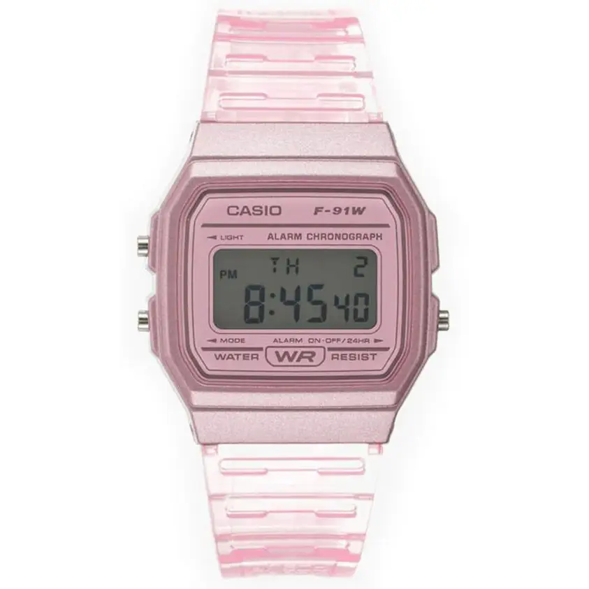 CASIO WATCH F91WS-4 JELLY PINK - Pink - Misc