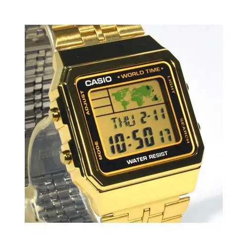 CASIO WATCH WORLD TIME ALARM MAP DISPLAY A500WGA-1D -