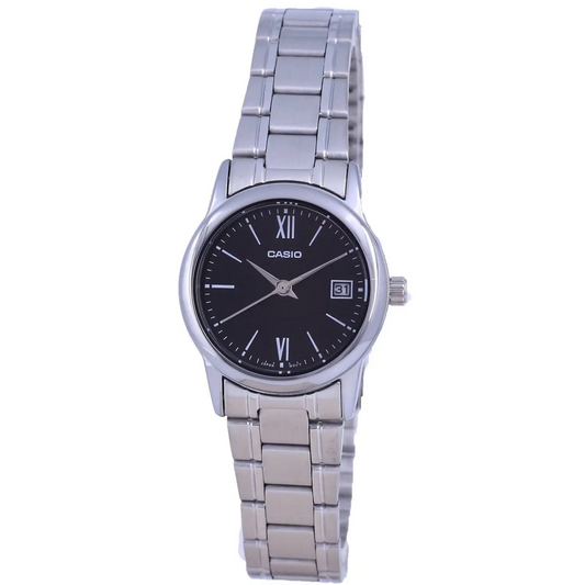 Casio Women’s Analog Quartz Black Dial Stainless Steel Watch