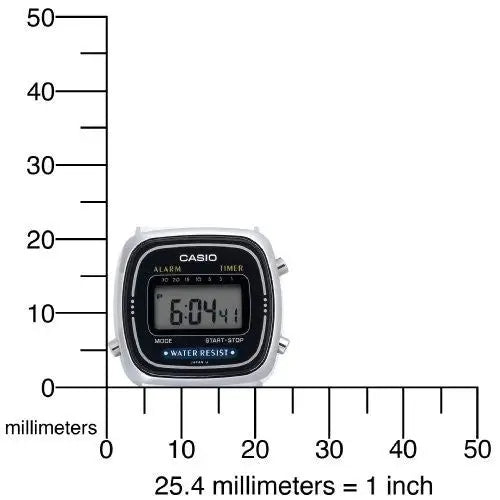 Casio Women’s Digital Silver-Toned Stainless Steel Watch