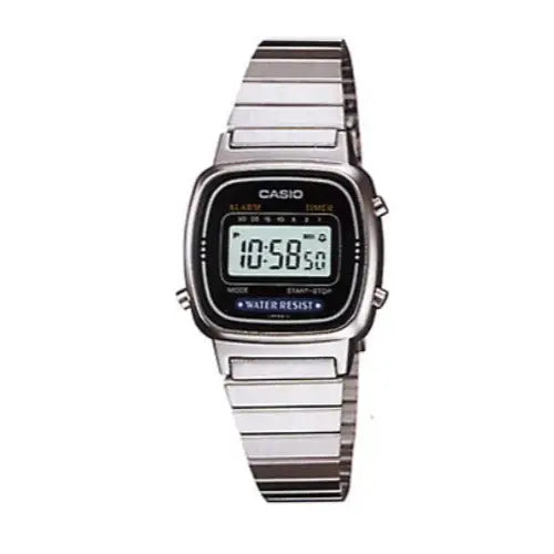 Casio Women’s Digital Silver-Toned Stainless Steel Watch