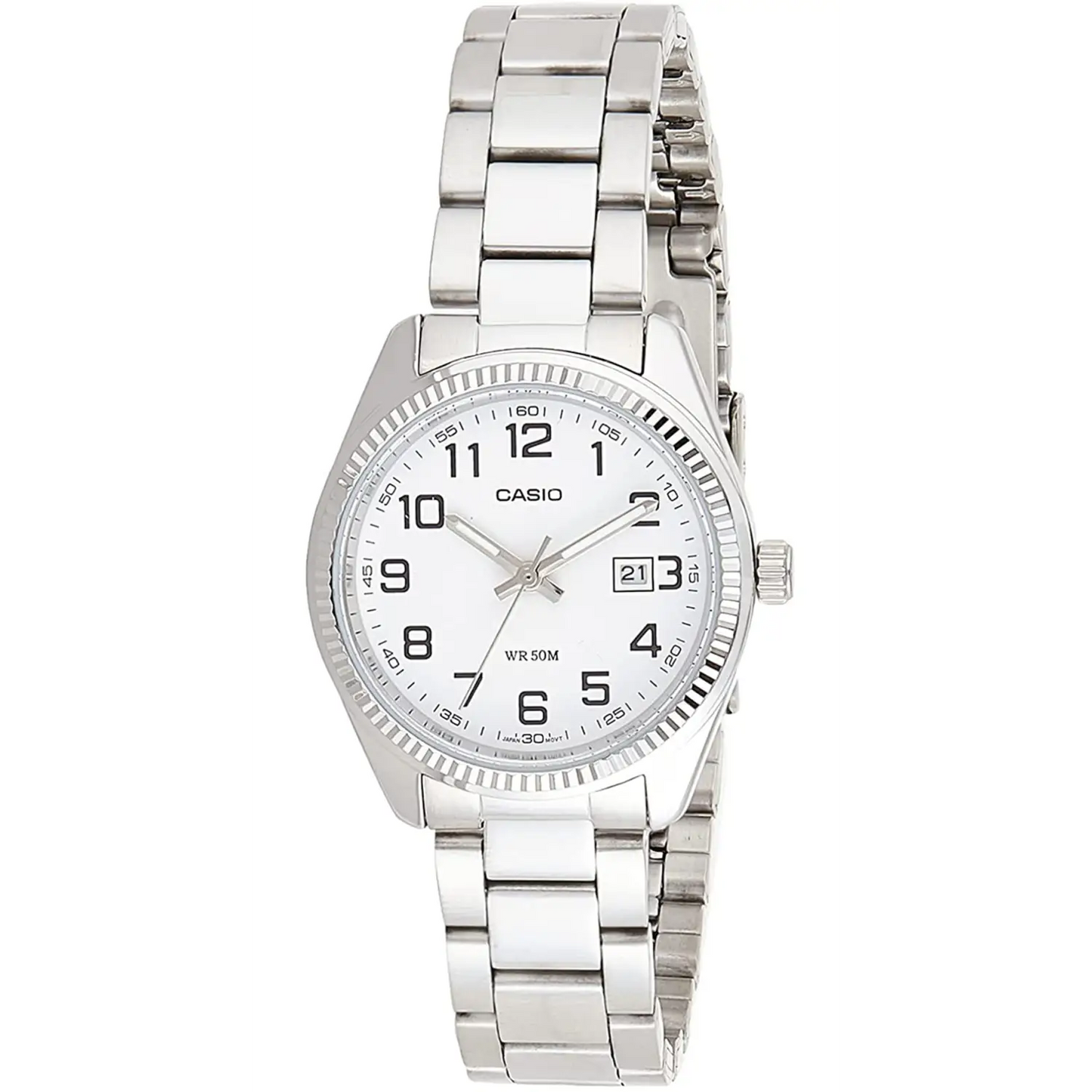 Casio Women’s Enticer Quartz White Dial Stainless Steel