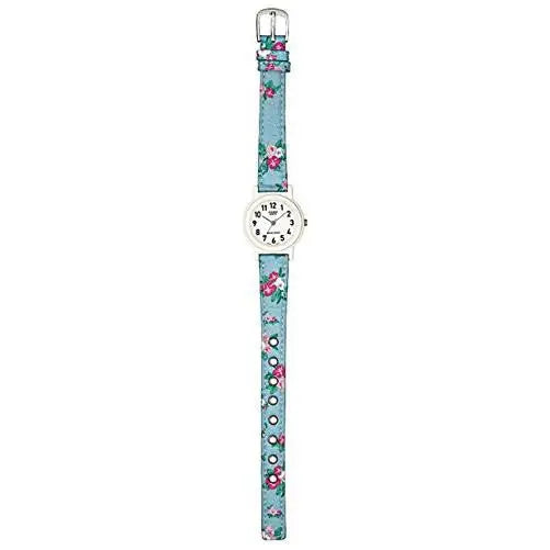 Casio Women’s Leather/Fabric Blue Floral Analog Watch