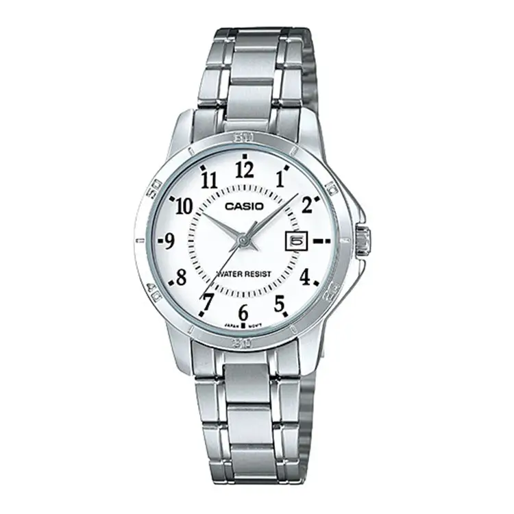Casio Women’s Mineral Crystal White Dial Stainless Steel