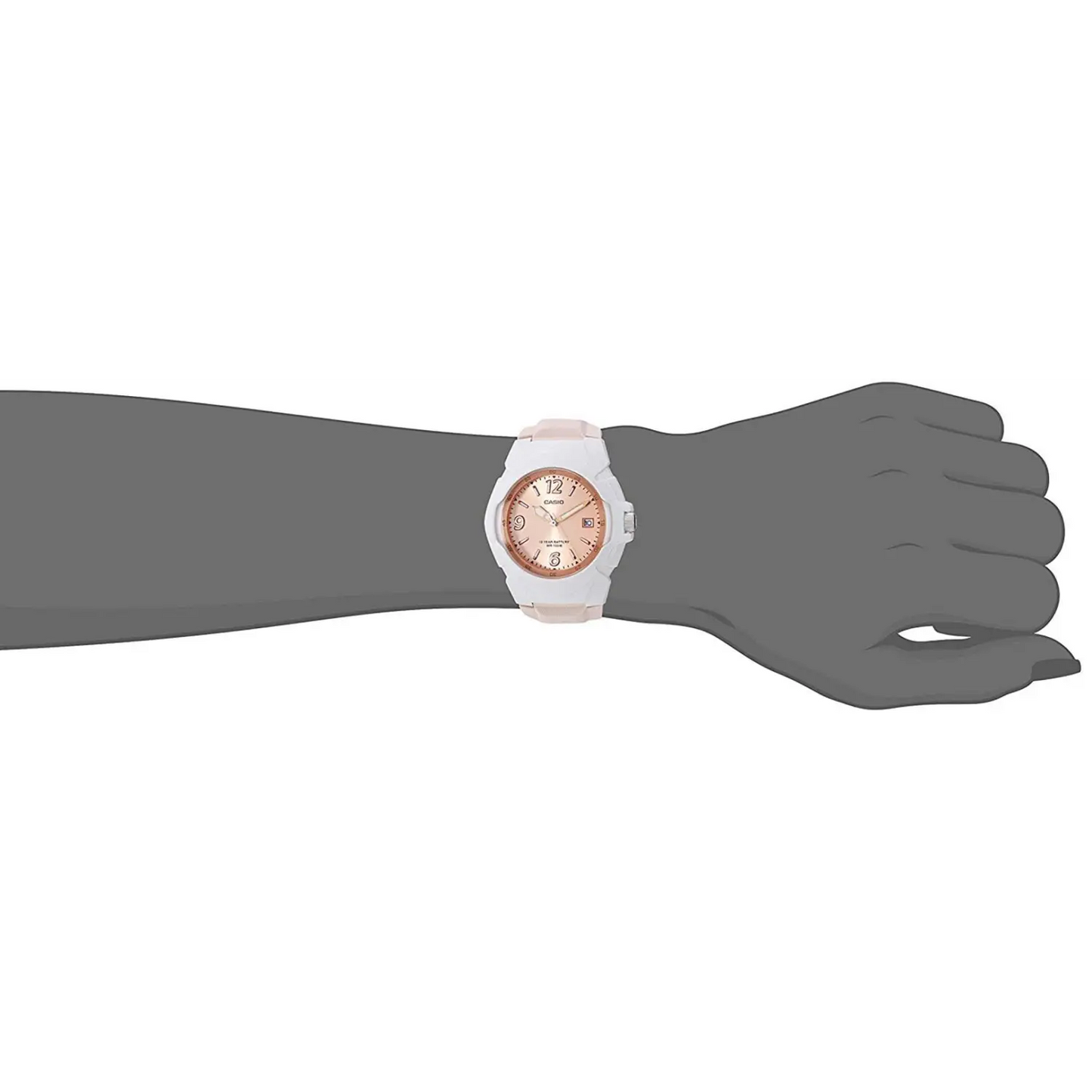 Casio Women’s Quartz 100m Stainless Steel/Cream Resin Watch