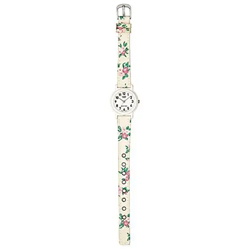 Casio Women’s Quartz White Resin Floral Leather/Cloth Watch