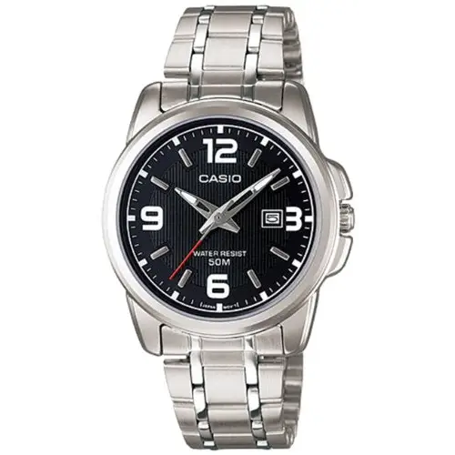 Casio Women’s Silver Stainless Steel Quartz Black Dial 50M