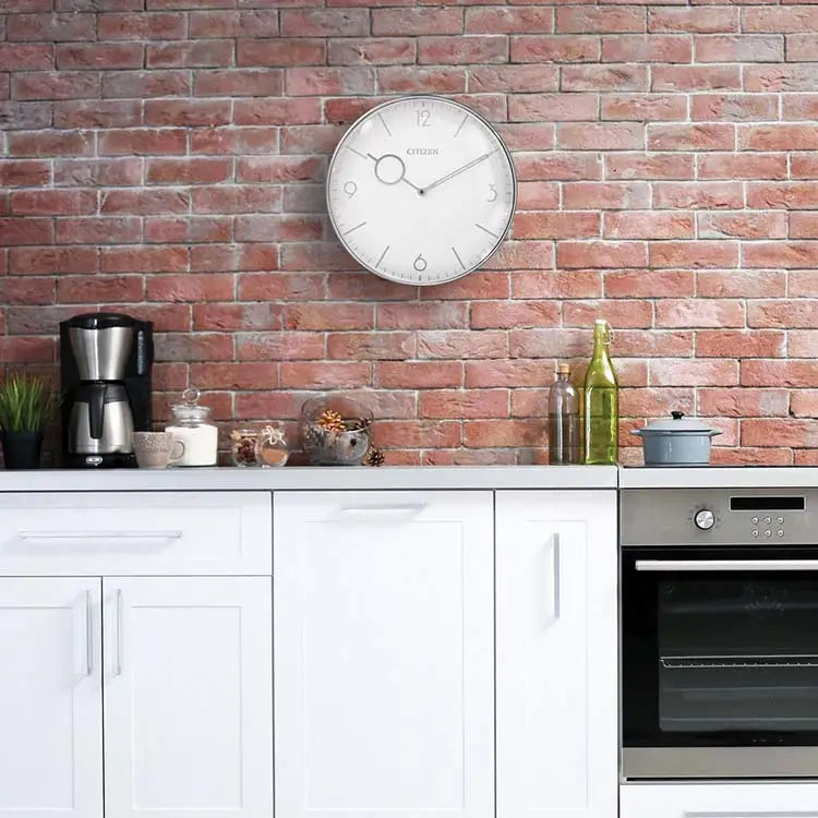 Citizen 13 Analog Quartz Silver Tone Wall Clock CC2038 -