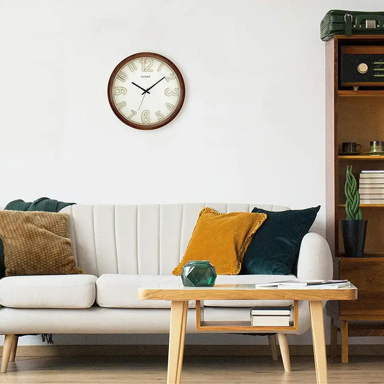 Citizen Gallery 16 Wooden Case with Walnut Finish Wall Clock