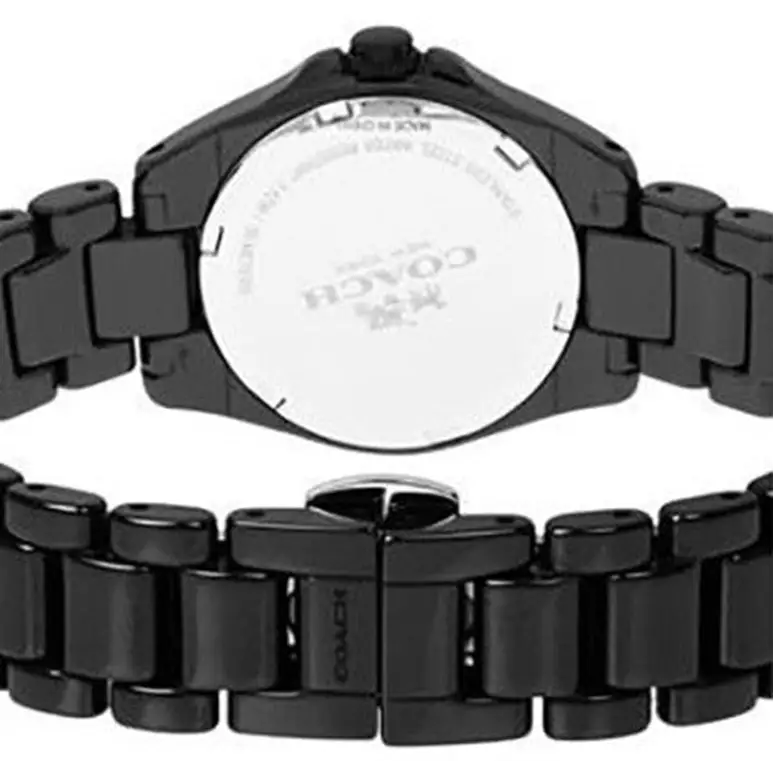 Coach Women’s Tristen Quartz Crystal Accents Black Ceramic