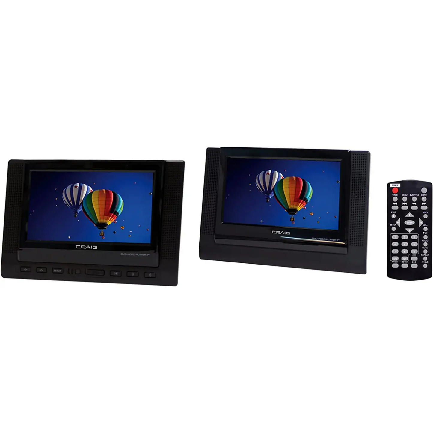 Craig 7-Inch TFT Dual Screen Portable DVD Player (Black)
