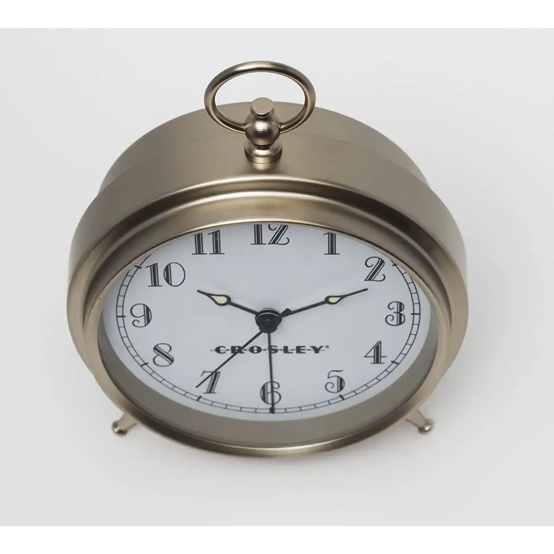 Crosley 12 Deco Finial Metallic Wall Clock & Alarm Clock Set