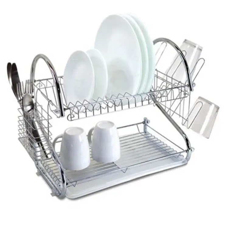 Diamond Home 2 Tier 16 Dish Rack (Chrome) 10015 - Misc