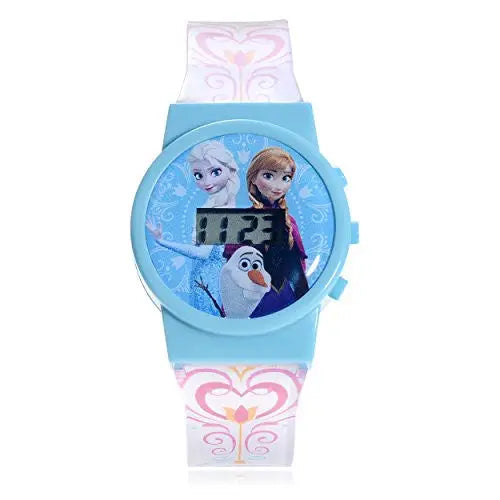 Disney Kids’ Frozen Themed Digital Quartz White and Blue