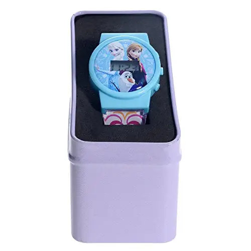 Disney Kids’ Frozen Themed Digital Quartz White and Blue
