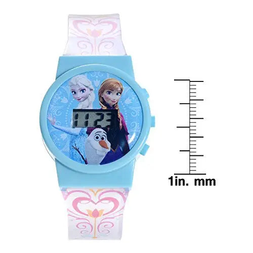 Disney Kids’ Frozen Themed Digital Quartz White and Blue