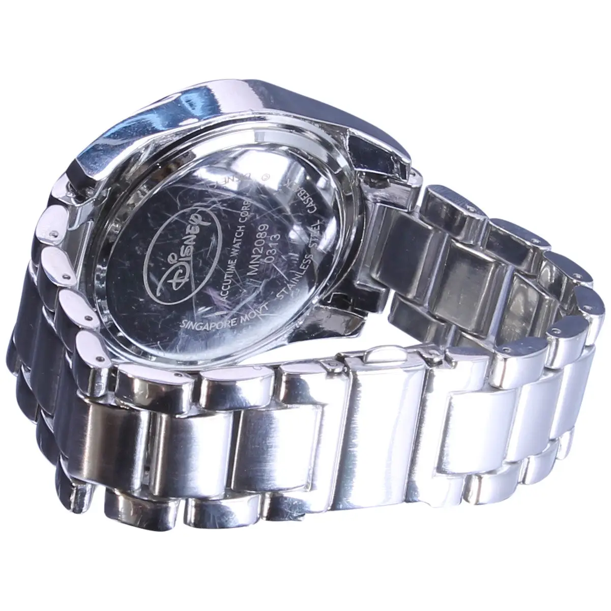 Disney Women’s Rhinestone Accent Mother of Pearl Stainless