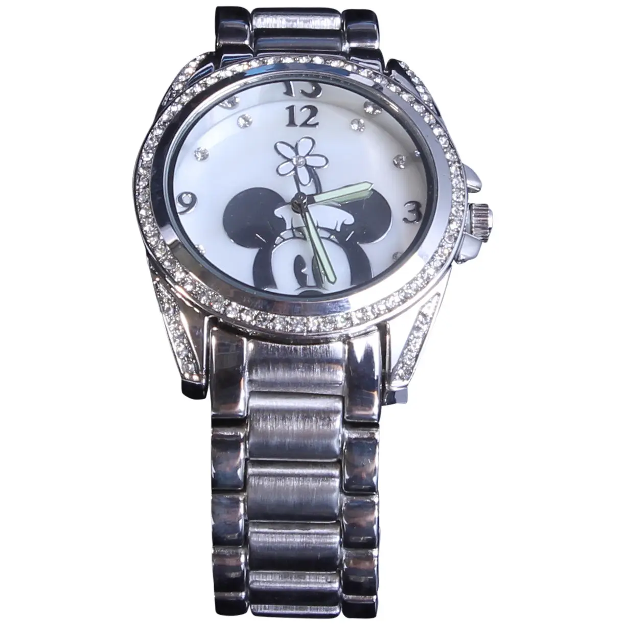 Disney Women’s Rhinestone Accent Mother of Pearl Stainless