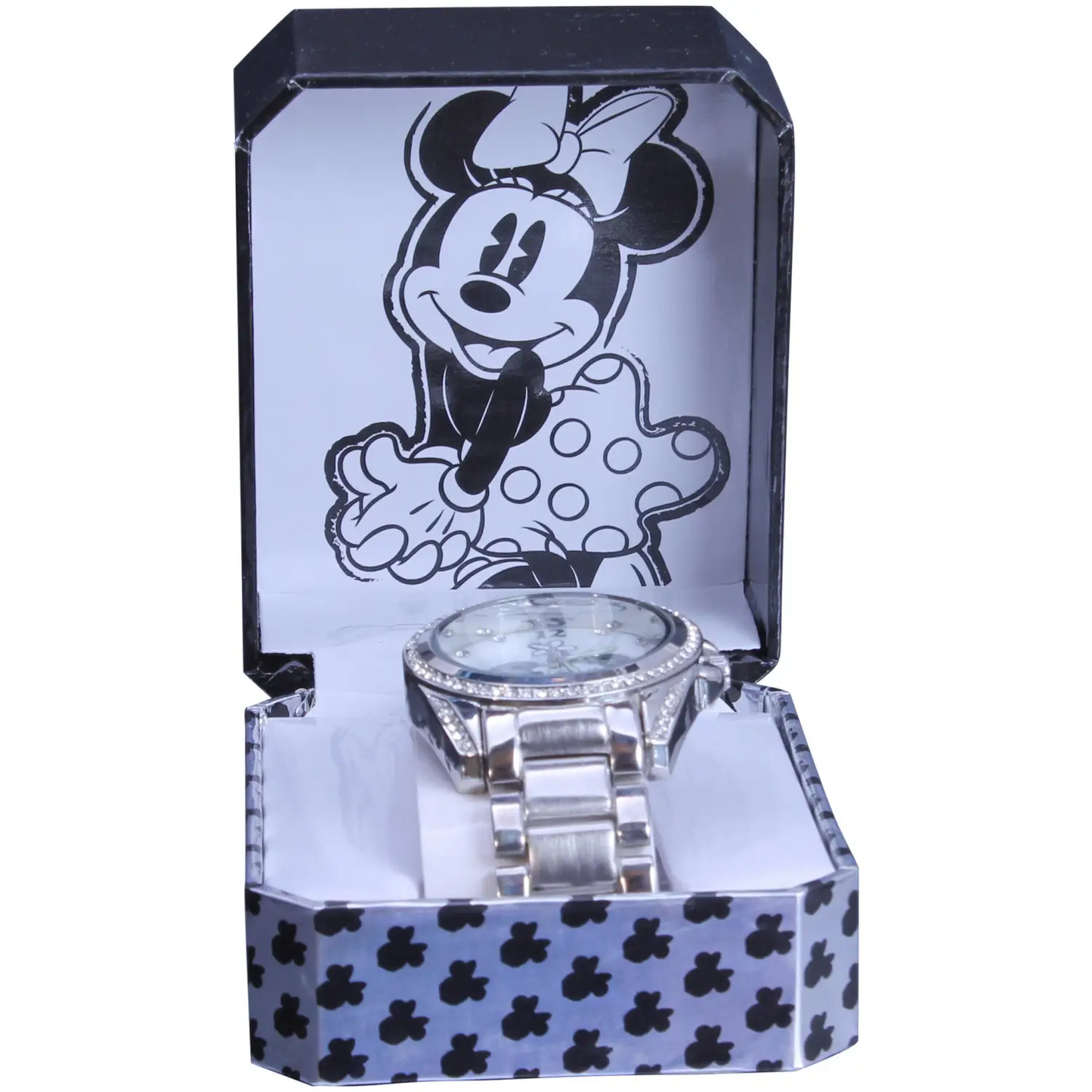 Disney Women’s Rhinestone Accent Mother of Pearl Stainless