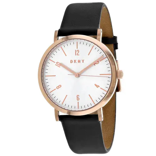 DKNY Women’s Minetta Stainless Steel Gray Leather Watch