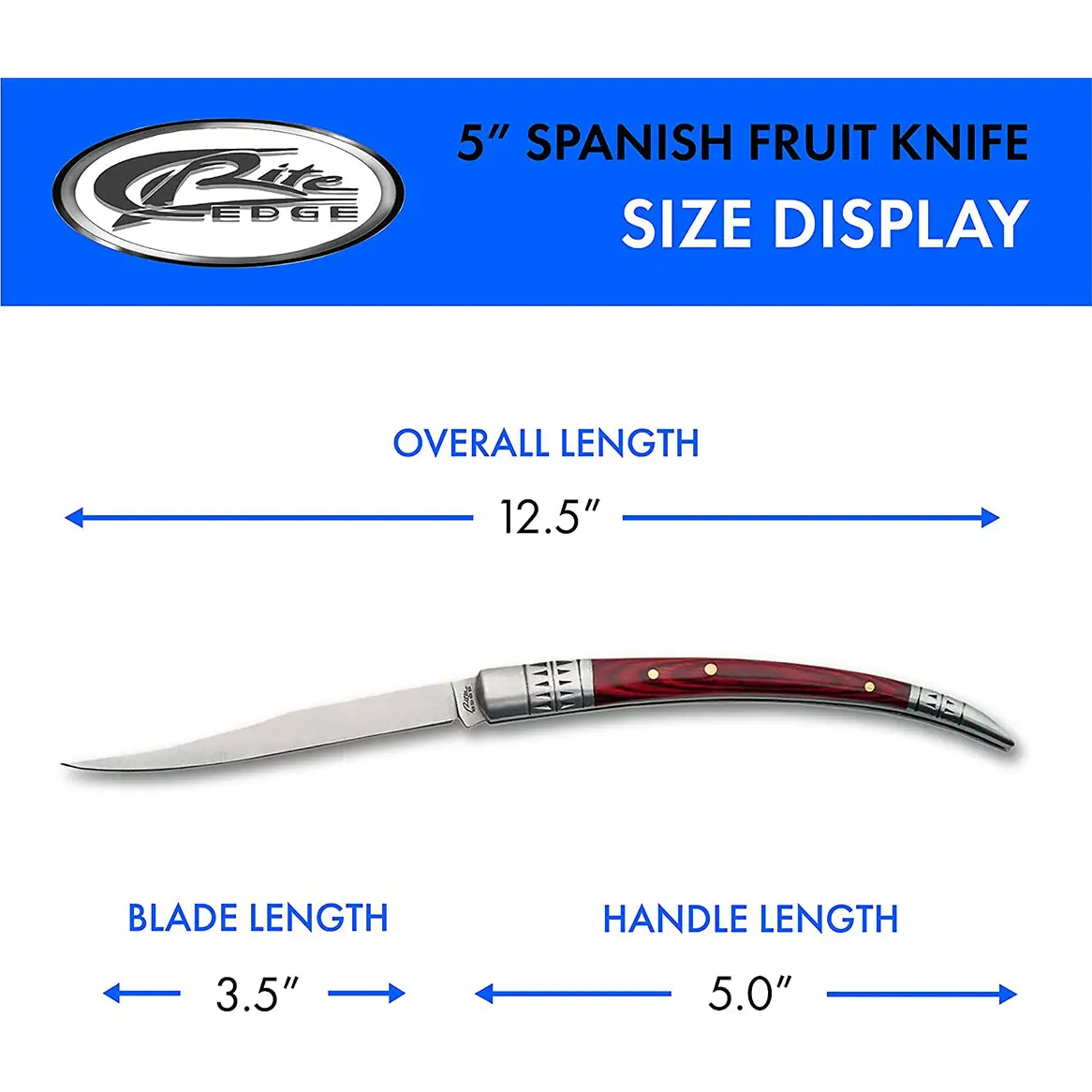 Exclusive 5 Stainless Steel/Pakkawood Spanish Fruit Folding