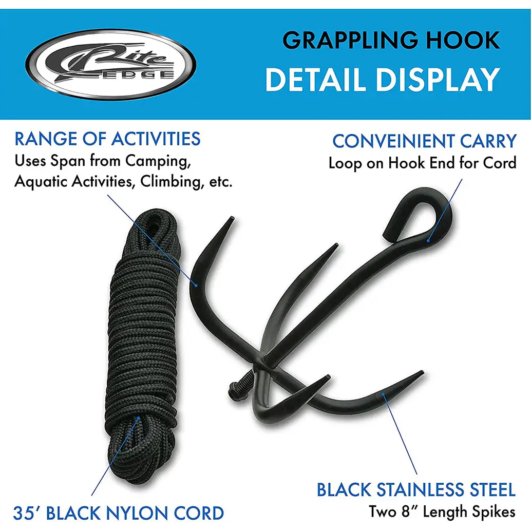 Exclusive Grappling Hook with 35’ Black Cord 211364 - Misc
