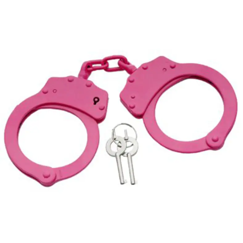 Exclusive Nickel Plated Steel Handcuffs with 2 Keys (Pink)