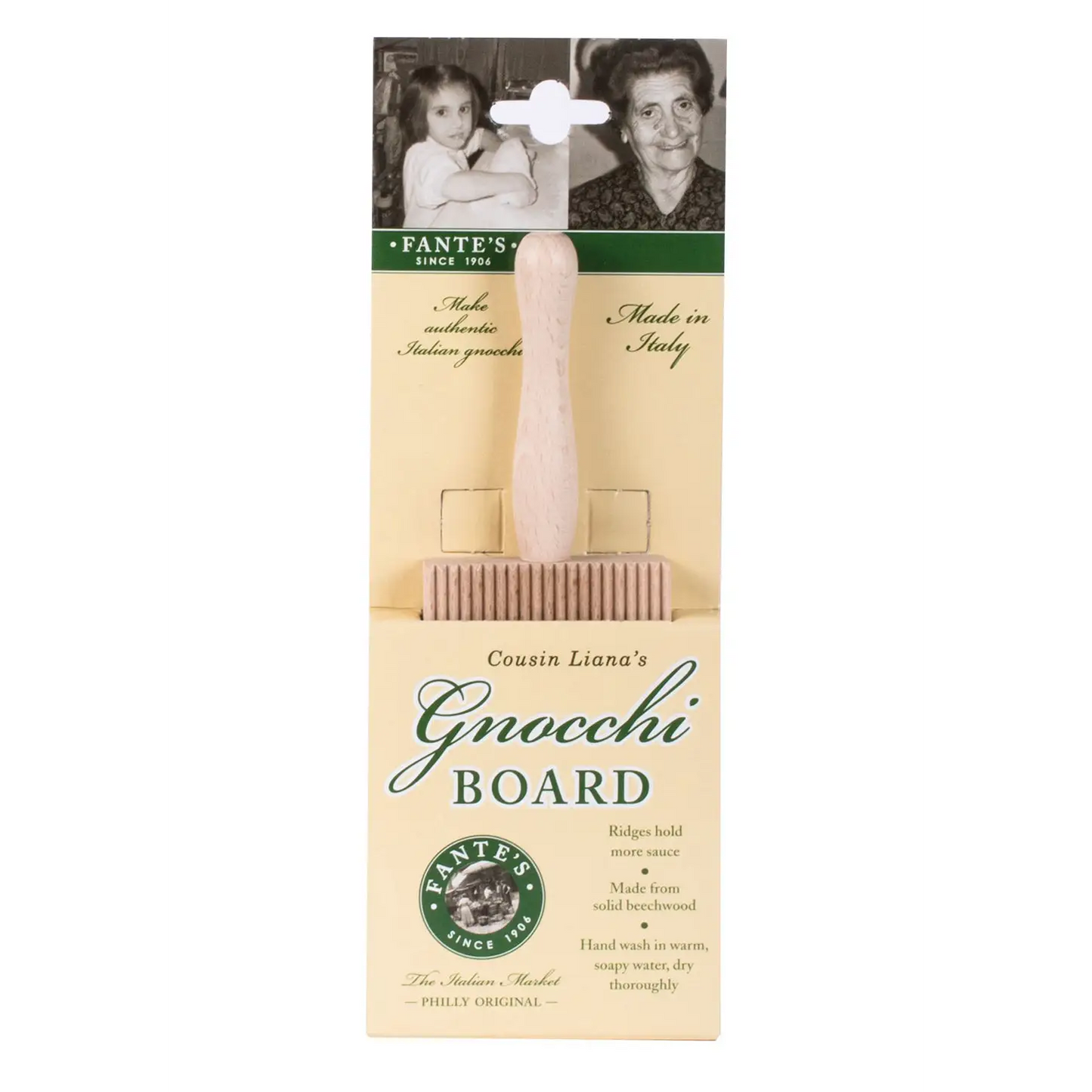 Fantes Made in Italy Natural Beechwood 8 Gnocchi Board 14809
