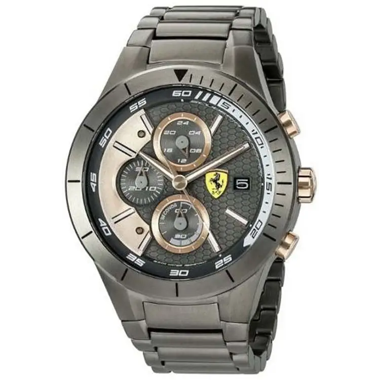Ferrari Scuderia Men’s RedRev Evo Quartz Gunmetal Stainless