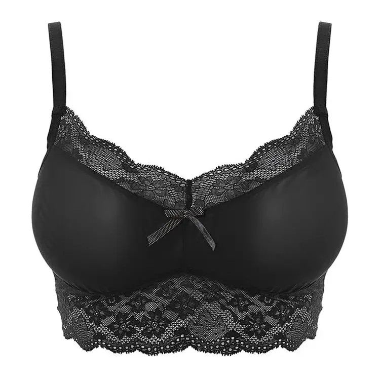 Freya Fancies Stretch Delicate Lace Bralette (Black Large)