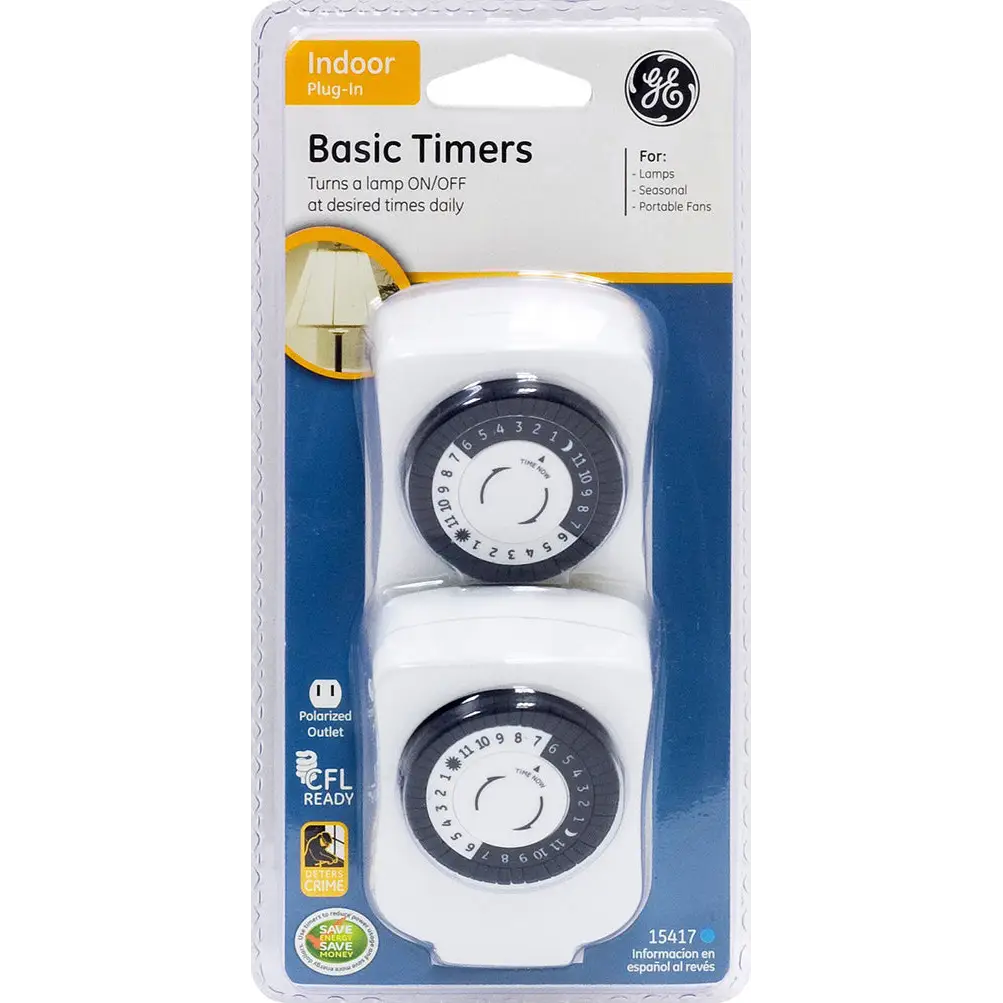 GE Indoor Plug-In Basic Timers 2-Pack (White) 15417 - Misc