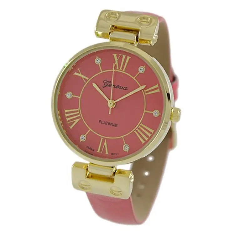 Geneva Platinum Women’s Gold Tone S. Steel Strawberry Faux